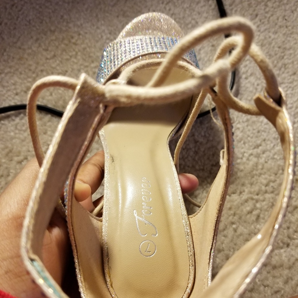 Champagne Rhinestone Heels - Picture 3 of 4